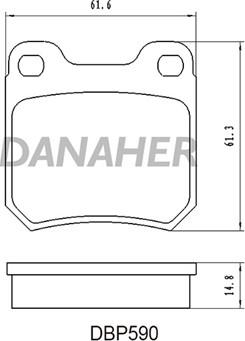 Danaher DBP590 - Гальмівні колодки, дискові гальма autozip.com.ua