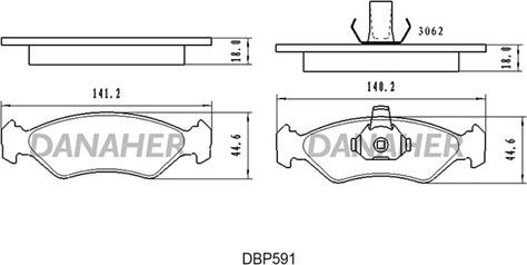 Danaher DBP591 - Гальмівні колодки, дискові гальма autozip.com.ua