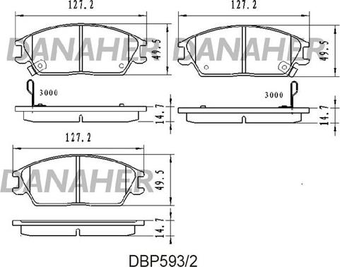 Danaher DBP593/2 - Гальмівні колодки, дискові гальма autozip.com.ua