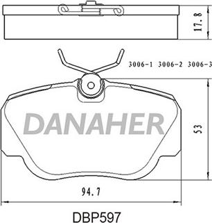 Danaher DBP597 - Гальмівні колодки, дискові гальма autozip.com.ua
