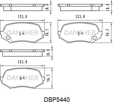 Danaher DBP5440 - Гальмівні колодки, дискові гальма autozip.com.ua