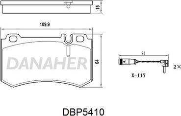 Danaher DBP5410 - Гальмівні колодки, дискові гальма autozip.com.ua