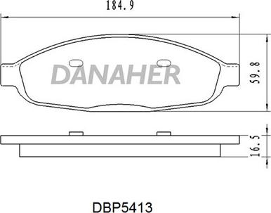 Danaher DBP5413 - Гальмівні колодки, дискові гальма autozip.com.ua
