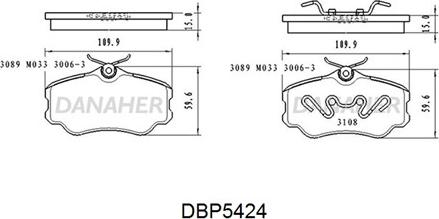 Danaher DBP5424 - Гальмівні колодки, дискові гальма autozip.com.ua
