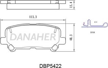 Danaher DBP5422 - Гальмівні колодки, дискові гальма autozip.com.ua