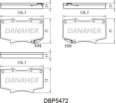 Danaher DBP5472 - Гальмівні колодки, дискові гальма autozip.com.ua