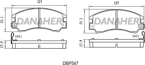 Danaher DBP547 - Гальмівні колодки, дискові гальма autozip.com.ua