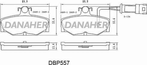Danaher DBP557 - Гальмівні колодки, дискові гальма autozip.com.ua