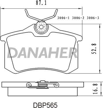 Danaher DBP565 - Гальмівні колодки, дискові гальма autozip.com.ua