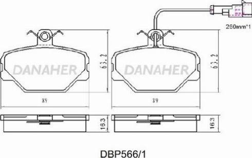 Danaher DBP566/1 - Гальмівні колодки, дискові гальма autozip.com.ua