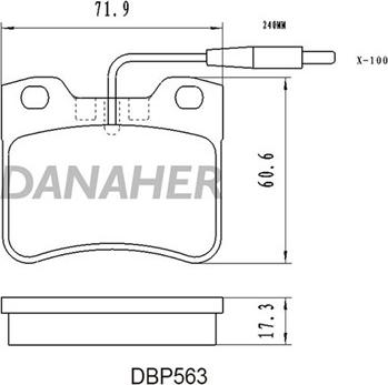Danaher DBP563 - Гальмівні колодки, дискові гальма autozip.com.ua