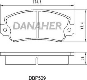 Danaher DBP509 - Гальмівні колодки, дискові гальма autozip.com.ua