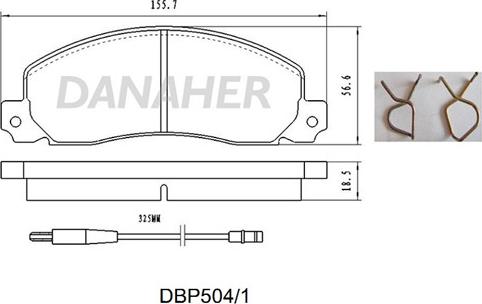 Danaher DBP504/1 - Гальмівні колодки, дискові гальма autozip.com.ua