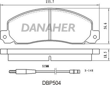 Danaher DBP504 - Гальмівні колодки, дискові гальма autozip.com.ua