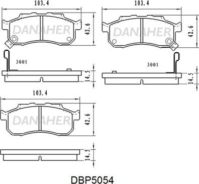 Danaher DBP5054 - Гальмівні колодки, дискові гальма autozip.com.ua