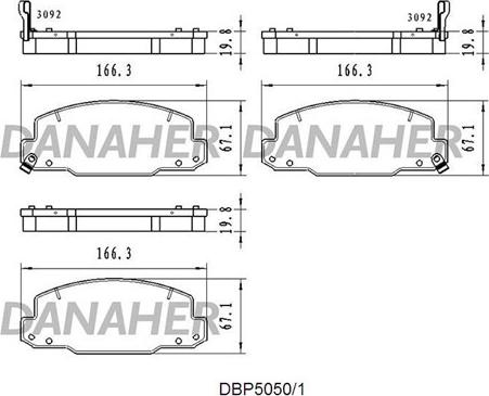 Danaher DBP5050/1 - Гальмівні колодки, дискові гальма autozip.com.ua