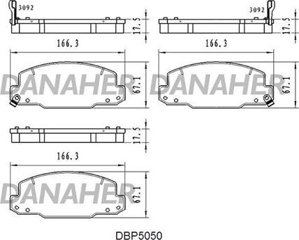 Danaher DBP5050 - Гальмівні колодки, дискові гальма autozip.com.ua