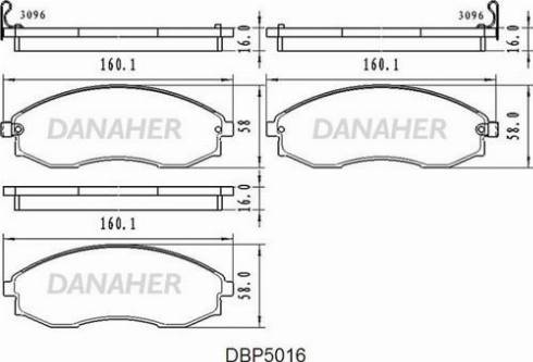 Danaher DBP5016 - Гальмівні колодки, дискові гальма autozip.com.ua