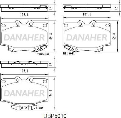 Danaher DBP5010 - Гальмівні колодки, дискові гальма autozip.com.ua
