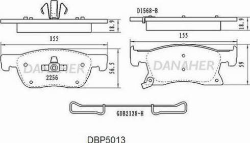 Danaher DBP5013 - Гальмівні колодки, дискові гальма autozip.com.ua