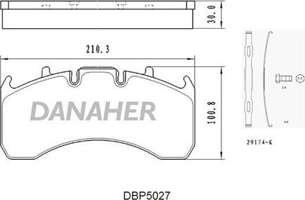 Danaher DBP5027 - Гальмівні колодки, дискові гальма autozip.com.ua