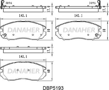 Danaher DBP5193 - Гальмівні колодки, дискові гальма autozip.com.ua