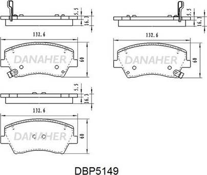 Danaher DBP5149 - Гальмівні колодки, дискові гальма autozip.com.ua