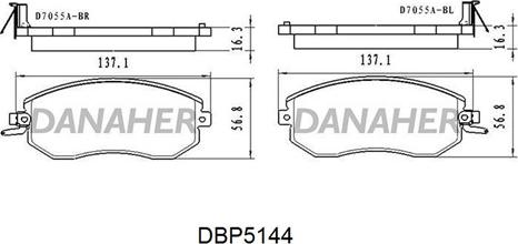 Danaher DBP5144 - Гальмівні колодки, дискові гальма autozip.com.ua