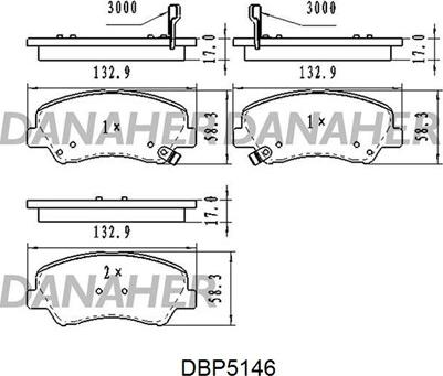 Danaher DBP5146 - Гальмівні колодки, дискові гальма autozip.com.ua