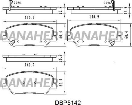 Danaher DBP5142 - Гальмівні колодки, дискові гальма autozip.com.ua
