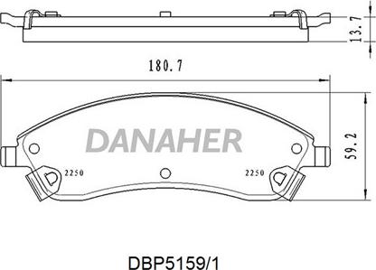 Danaher DBP5159/1 - Гальмівні колодки, дискові гальма autozip.com.ua