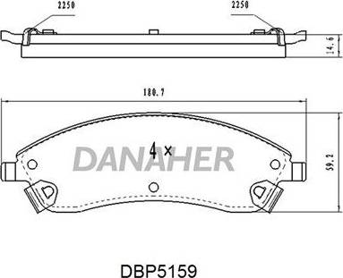Danaher DBP5159 - Гальмівні колодки, дискові гальма autozip.com.ua