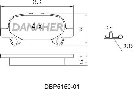 Danaher DBP5150-01 - Гальмівні колодки, дискові гальма autozip.com.ua