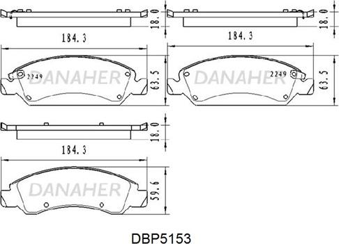 Danaher DBP5153 - Гальмівні колодки, дискові гальма autozip.com.ua