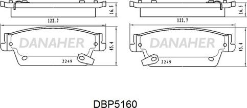 Danaher DBP5160 - Гальмівні колодки, дискові гальма autozip.com.ua