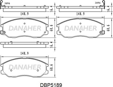 Danaher DBP5189 - Гальмівні колодки, дискові гальма autozip.com.ua