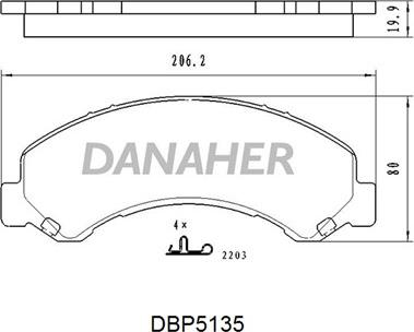 Danaher DBP5135 - Гальмівні колодки, дискові гальма autozip.com.ua
