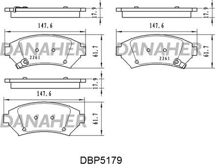 Danaher DBP5179 - Гальмівні колодки, дискові гальма autozip.com.ua