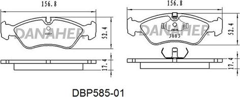 Danaher DBP585-01 - Гальмівні колодки, дискові гальма autozip.com.ua