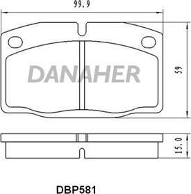 Danaher DBP581 - Гальмівні колодки, дискові гальма autozip.com.ua