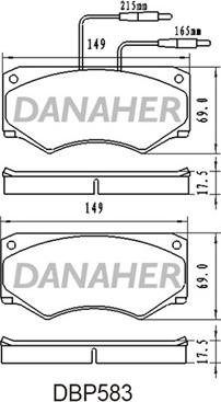 Danaher DBP583 - Гальмівні колодки, дискові гальма autozip.com.ua