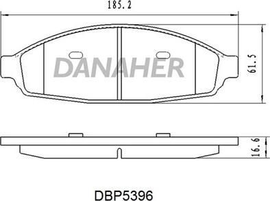 Danaher DBP5396 - Гальмівні колодки, дискові гальма autozip.com.ua