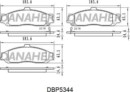 Danaher DBP5344 - Гальмівні колодки, дискові гальма autozip.com.ua