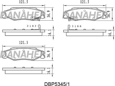 Danaher DBP5345/1 - Гальмівні колодки, дискові гальма autozip.com.ua
