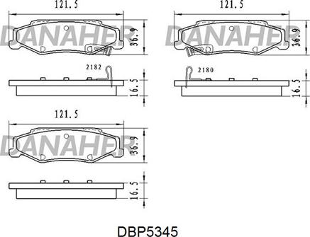 Danaher DBP5345 - Гальмівні колодки, дискові гальма autozip.com.ua