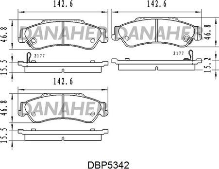 Danaher DBP5342 - Гальмівні колодки, дискові гальма autozip.com.ua