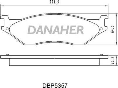 Danaher DBP5357 - Гальмівні колодки, дискові гальма autozip.com.ua