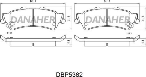 Danaher DBP536/2 - Гальмівні колодки, дискові гальма autozip.com.ua