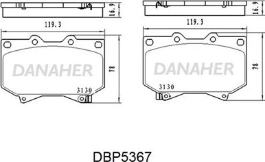 Danaher DBP5367 - Гальмівні колодки, дискові гальма autozip.com.ua