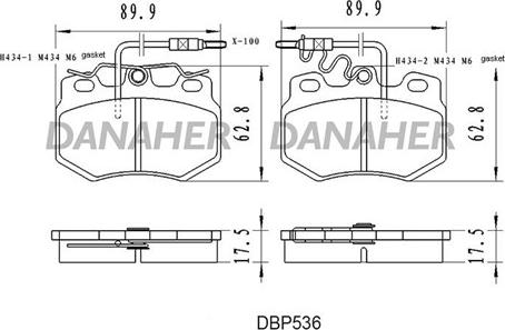 Danaher DBP536 - Гальмівні колодки, дискові гальма autozip.com.ua